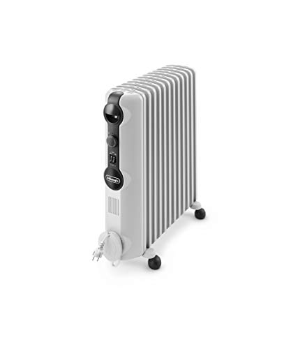 De'Longhi TRRS1225 Radia-S Ölradiator mit 12 Rippen für Räume bis 75m³ (2500 Watt)